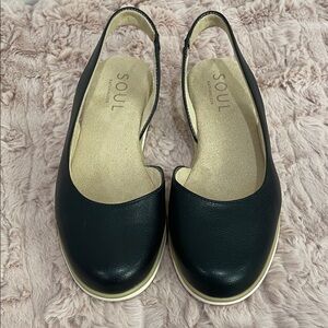 SOUL Naturalizer Idea-Dorsey Black Slingback Flats, NWT